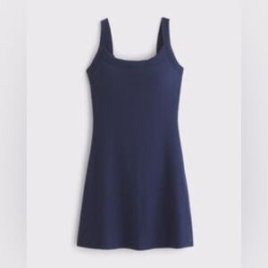 Bra-Free Essential 90s Rib Mini Dress in Navy